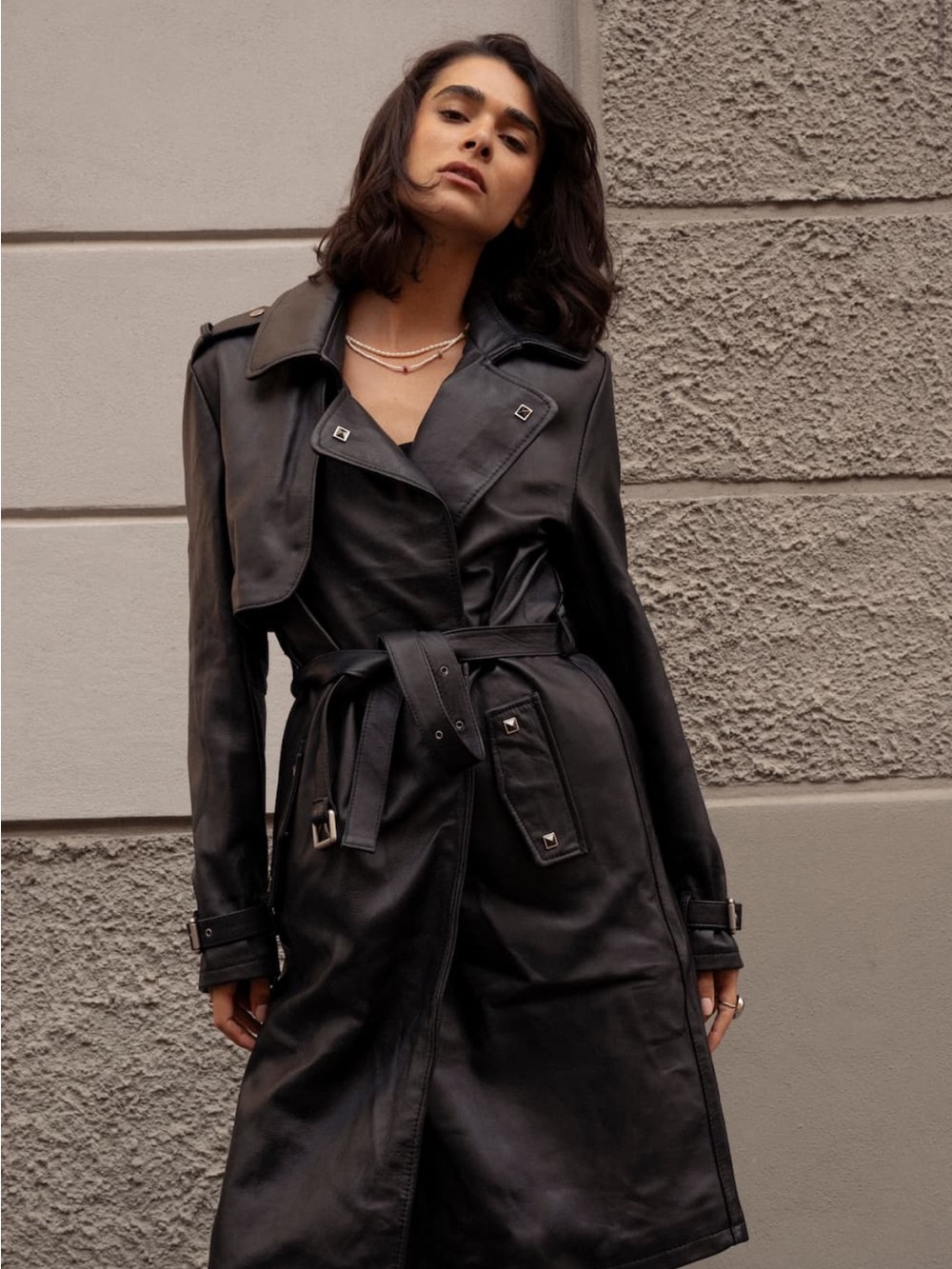 ITALIAN LEATHER TRENCH JACKET